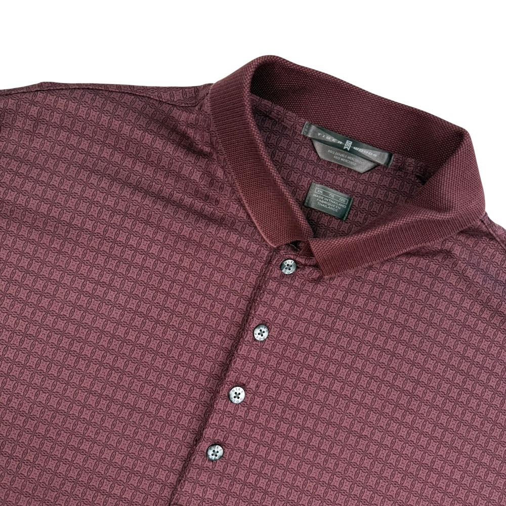 Nike Golf Tiger Woods Polo Shirt Mens XXL Burgundy Mercerized Cotton Fiesta Bowl